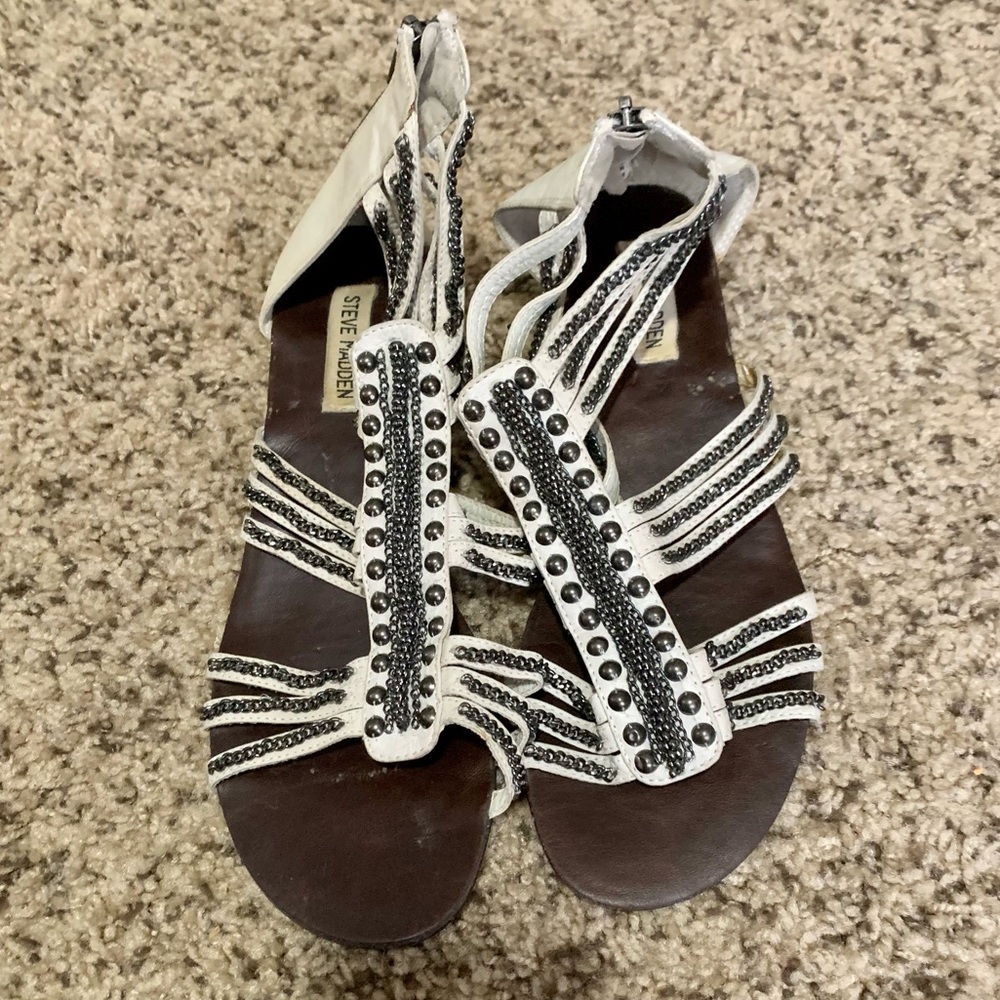Steve Madden White Gladiator Sandal Women’s 10